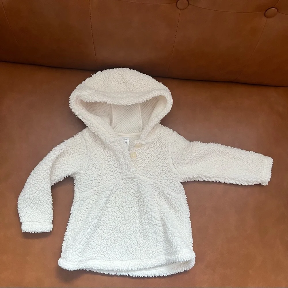Carter’s Just One You Toddler White Fleece Teddy Pullover Hoodie 18m